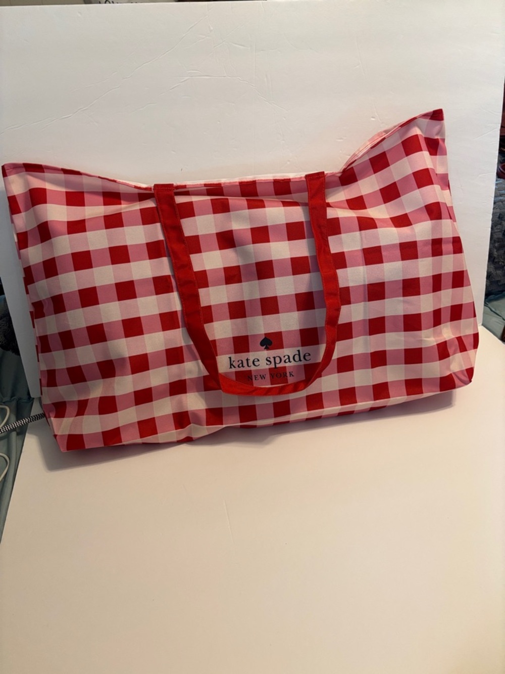 kate spade Red and White Gingham Tote bag